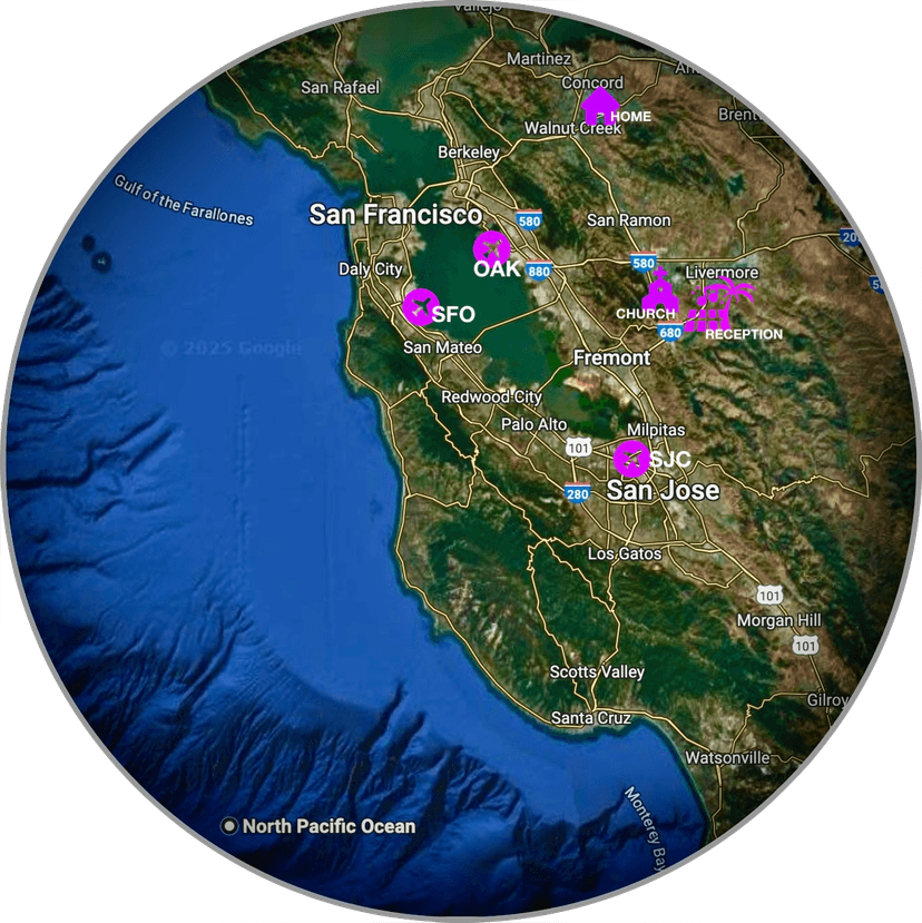 Wedding locations map (click to enlarge)