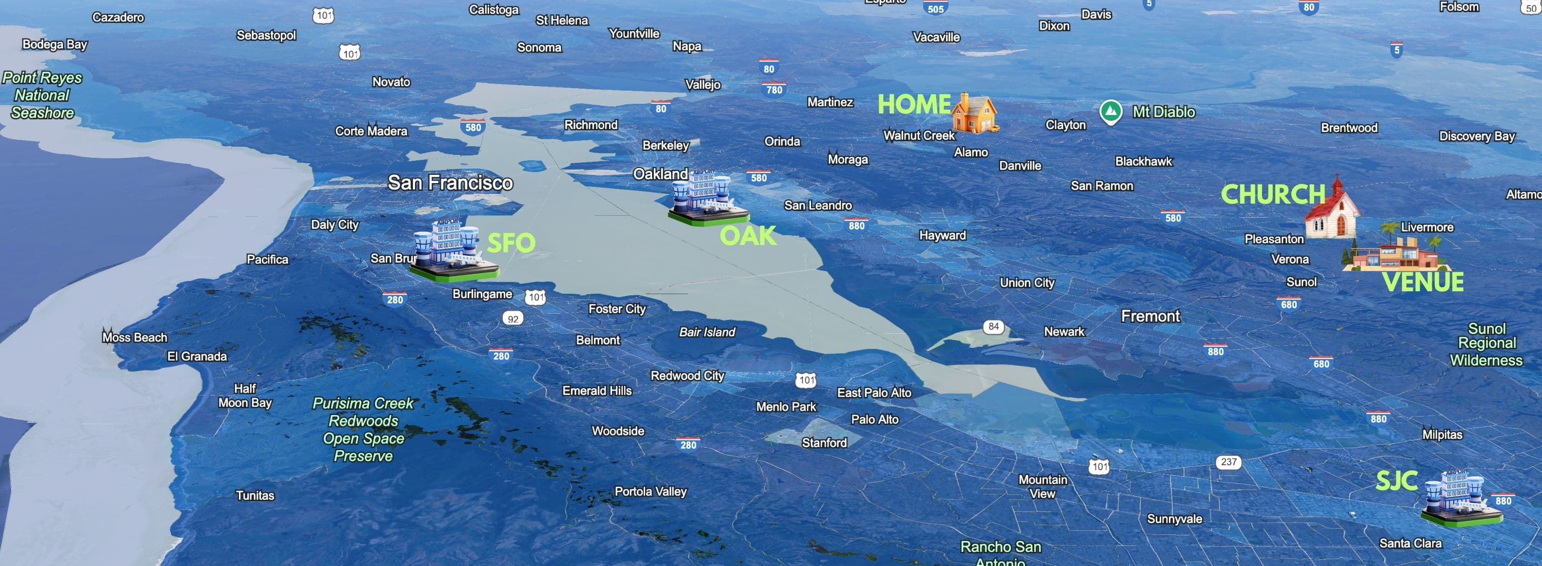 Wedding locations map